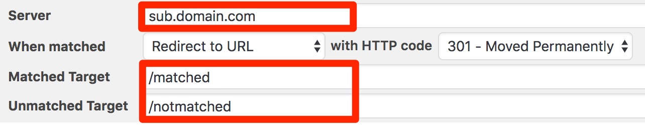 Matching Redirects – Redirection